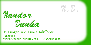 nandor dunka business card